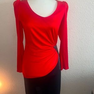 New Leaf By Samir Red Dress SZ 6 Beaded VTG